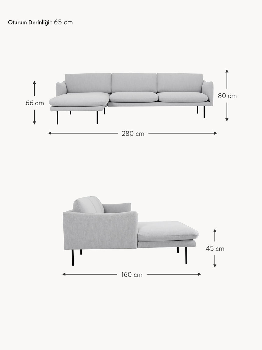 Marin Köşe Koltuk Açık Gri