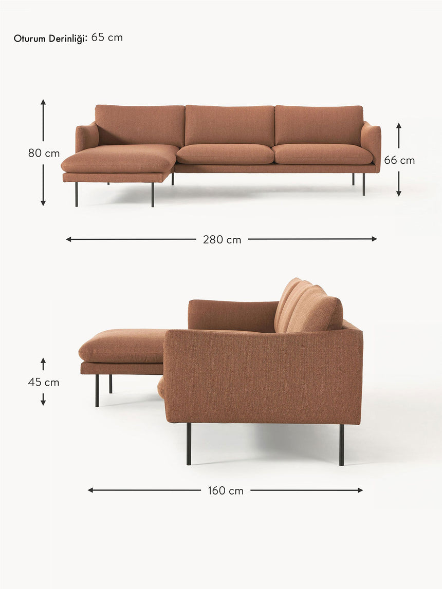 Marin Köşe Koltuk Papaya