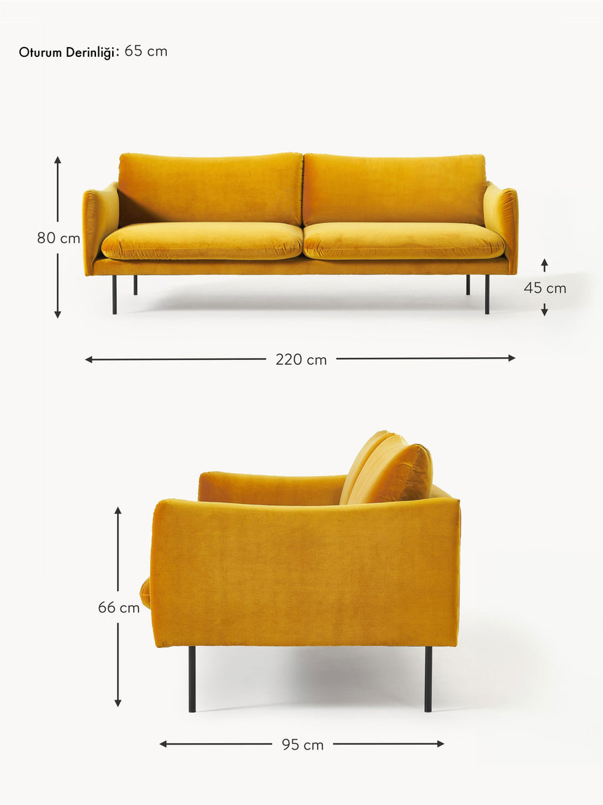 Marin Üçlü Koltuk Hardal