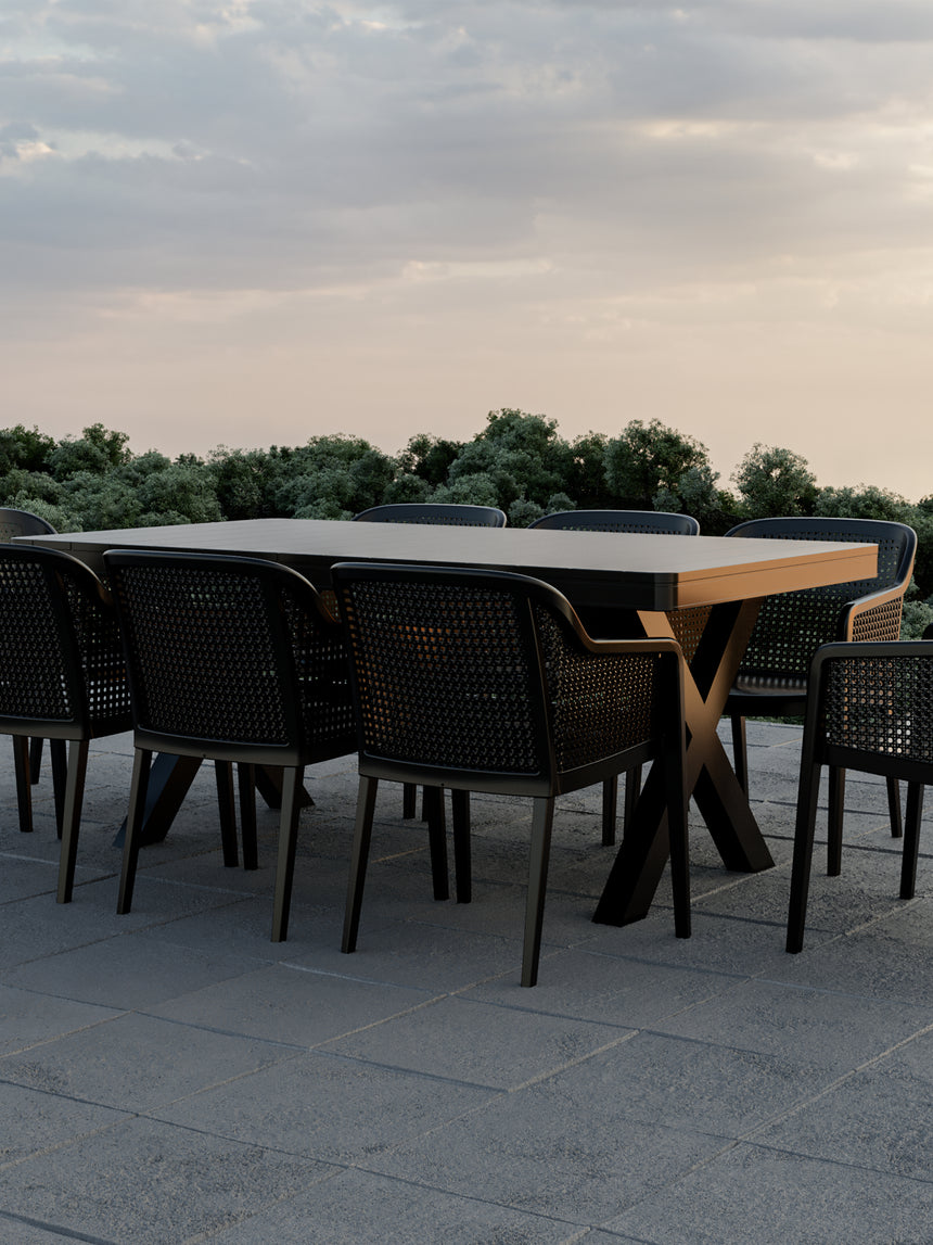 Maroon Polipropilen Yemek Masası Antrasit