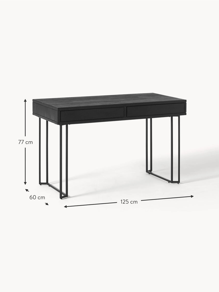 Master Çekmeceli Ahşap Çalışma Masası Siyah