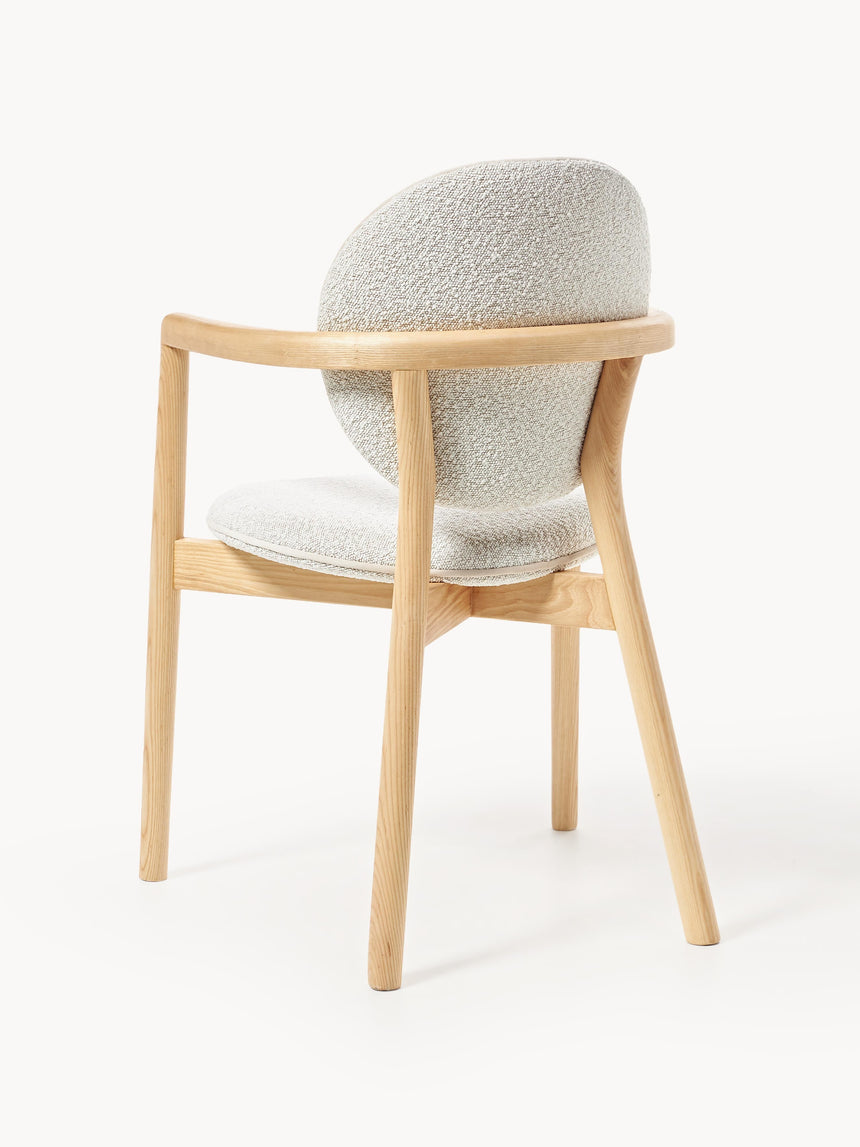 Maya Ahşap Sandalye Kırık Beyaz Bukle Meşe