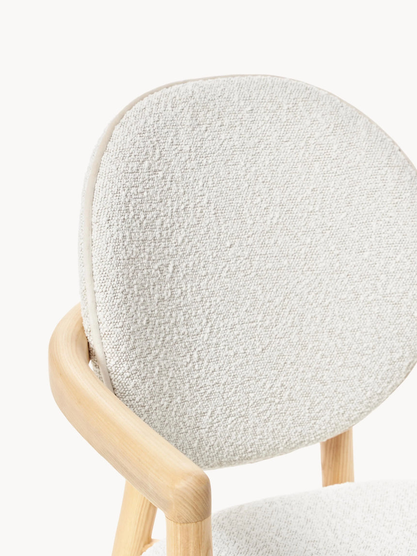 Maya Ahşap Sandalye Kırık Beyaz Bukle Meşe