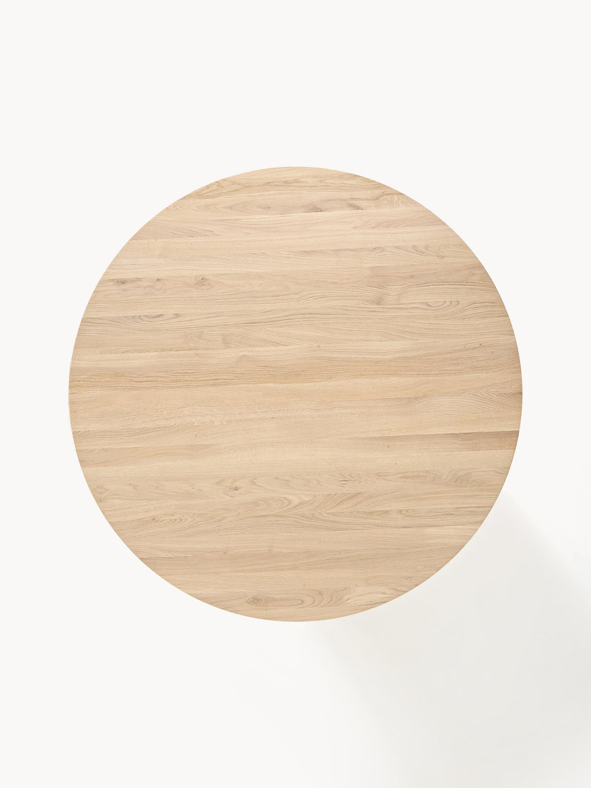 Meta Yuvarlak Ahşap Yemek Masası Meşe