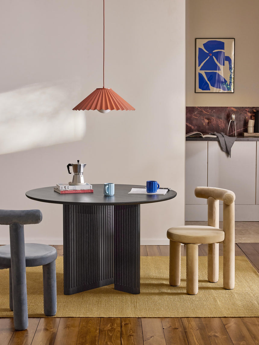 Meta Yuvarlak Ahşap Yemek Masası Siyah