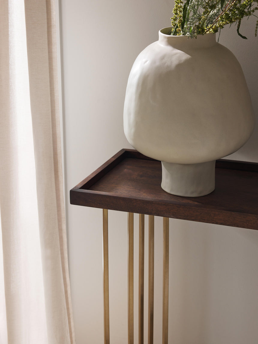 Minsk Ahşap Tablalı Metal Ayaklı Dresuar Ceviz