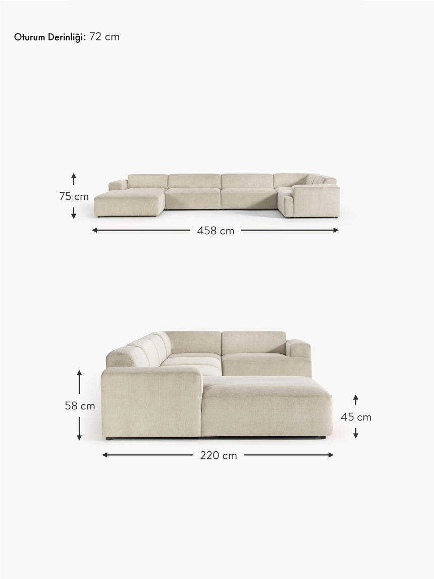 Mira Big Köşe Koltuk Bej Fitilli