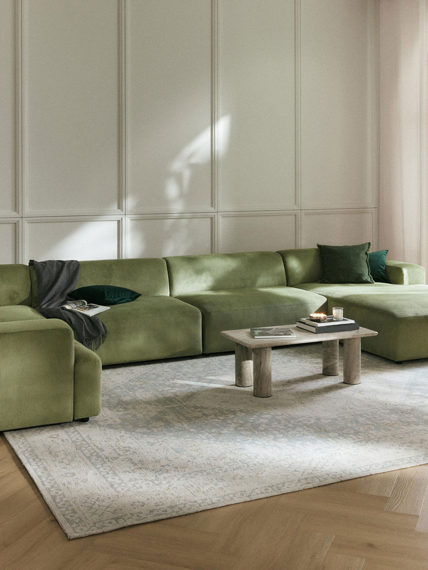 Mira Big Köşe Koltuk Yeşil Fitilli