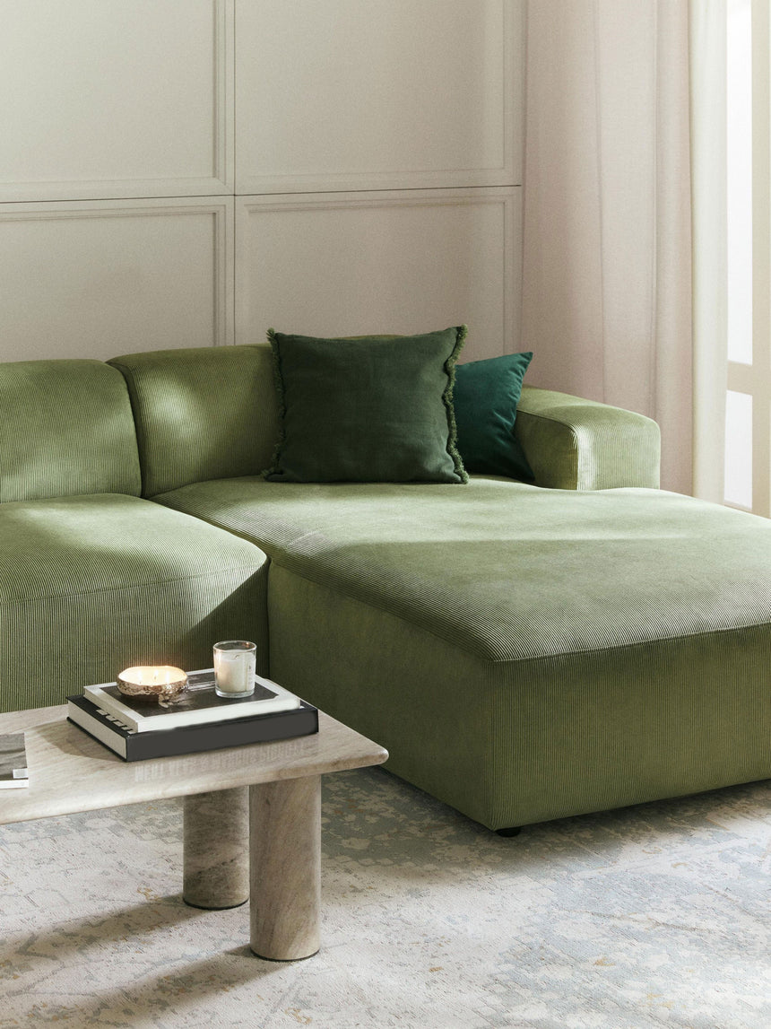 Mira Big Köşe Koltuk Yeşil Fitilli