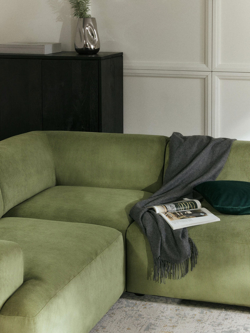 Mira Big Köşe Koltuk Yeşil Fitilli