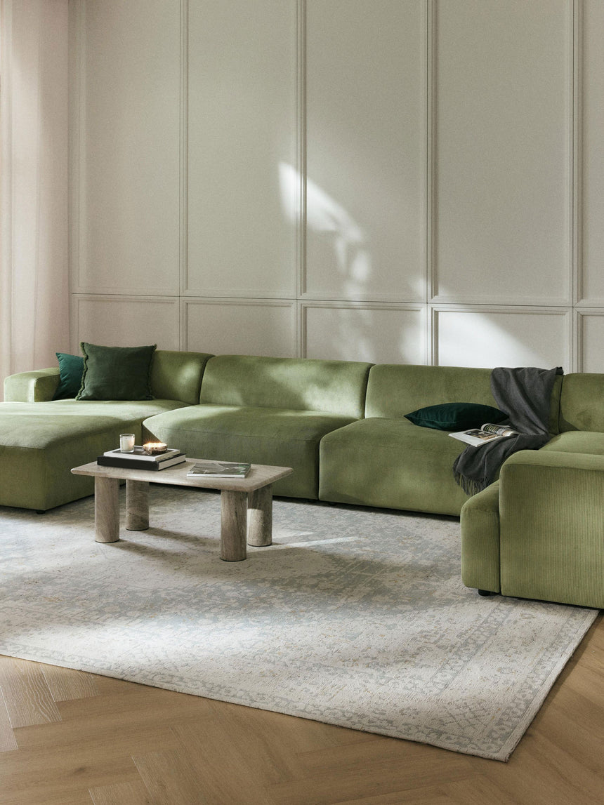 Mira Big Köşe Koltuk Yeşil Fitilli