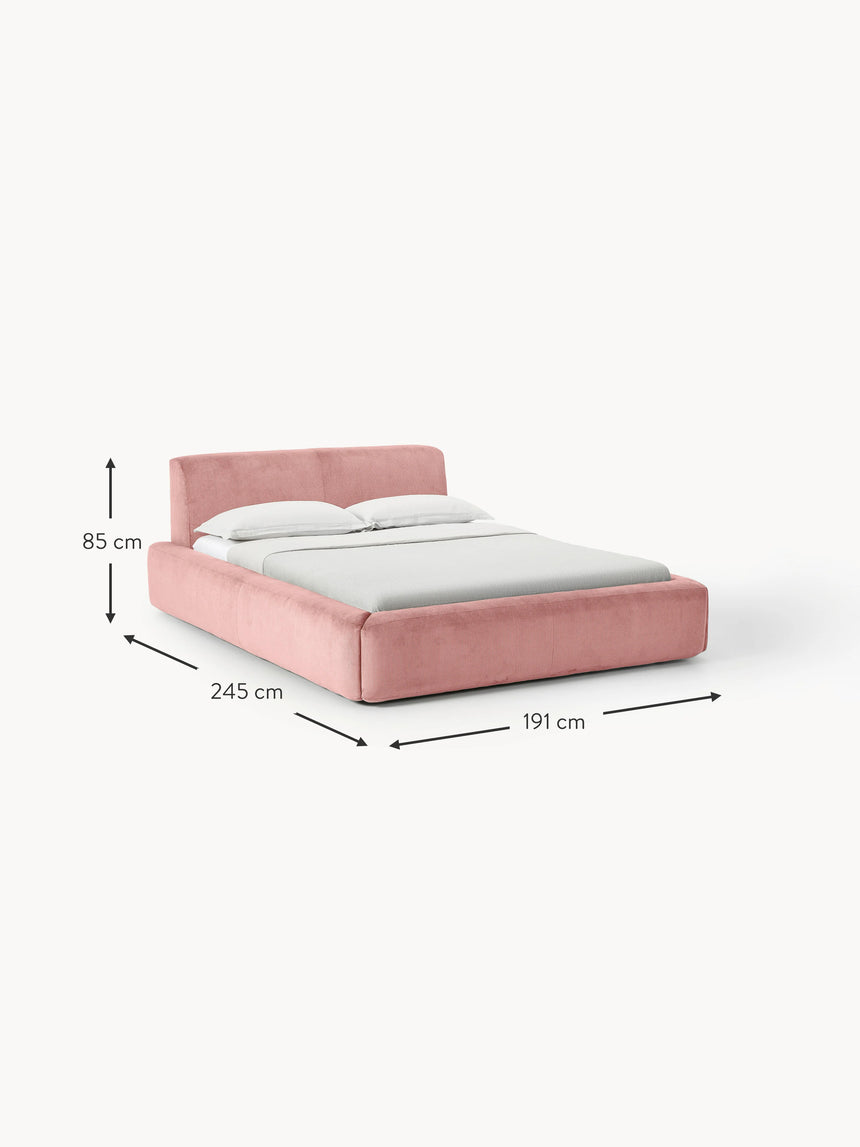 Mira Çift Kişilik Karyola Pembe Fitilli