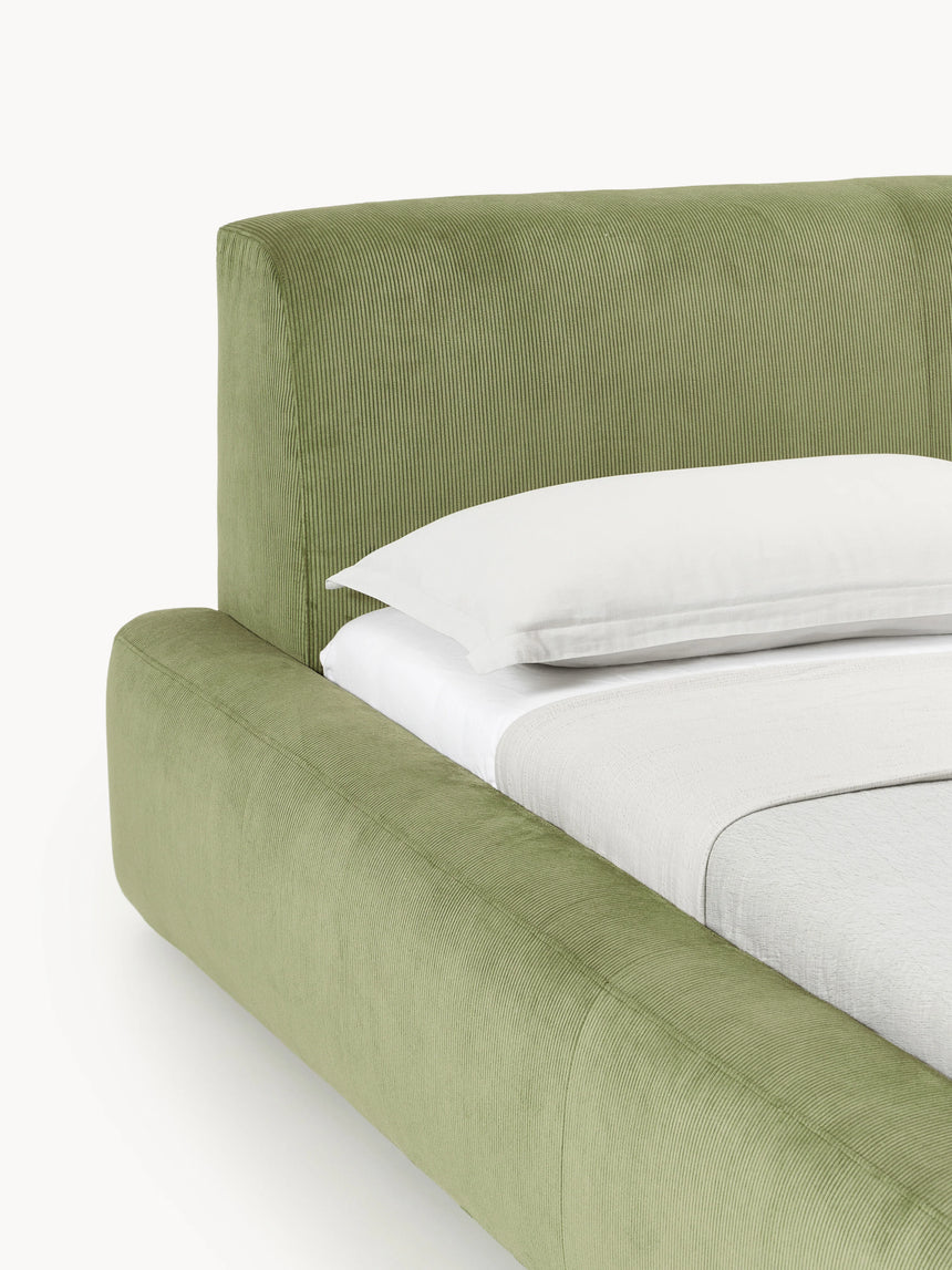 Mira Çift Kişilik Karyola Zeytin Yeşili Fitilli