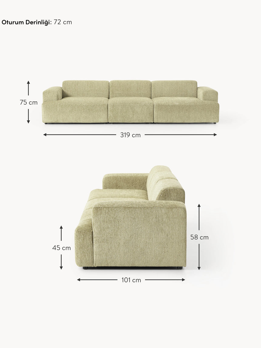 Mira Dörtlü Koltuk Açık Yeşil Şönil
