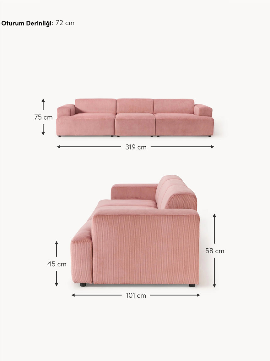 Mira Dörtlü Koltuk Pembe Fitilli