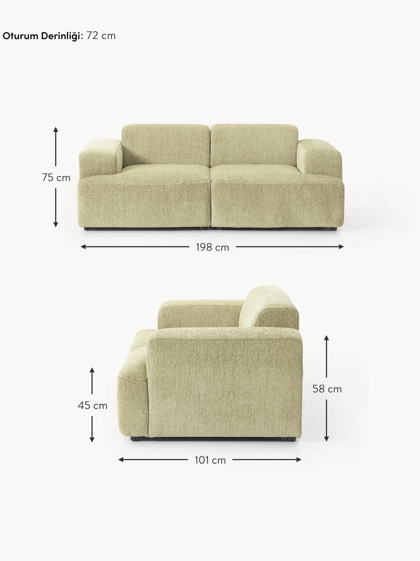 Mira İkili Koltuk Açık Yeşil Şönil
