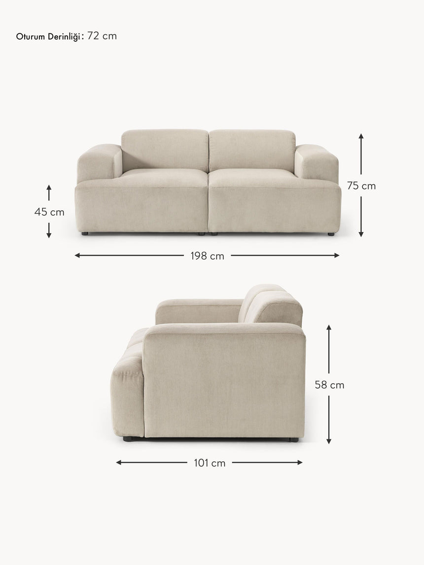 Mira İkili Koltuk Bej Fitilli