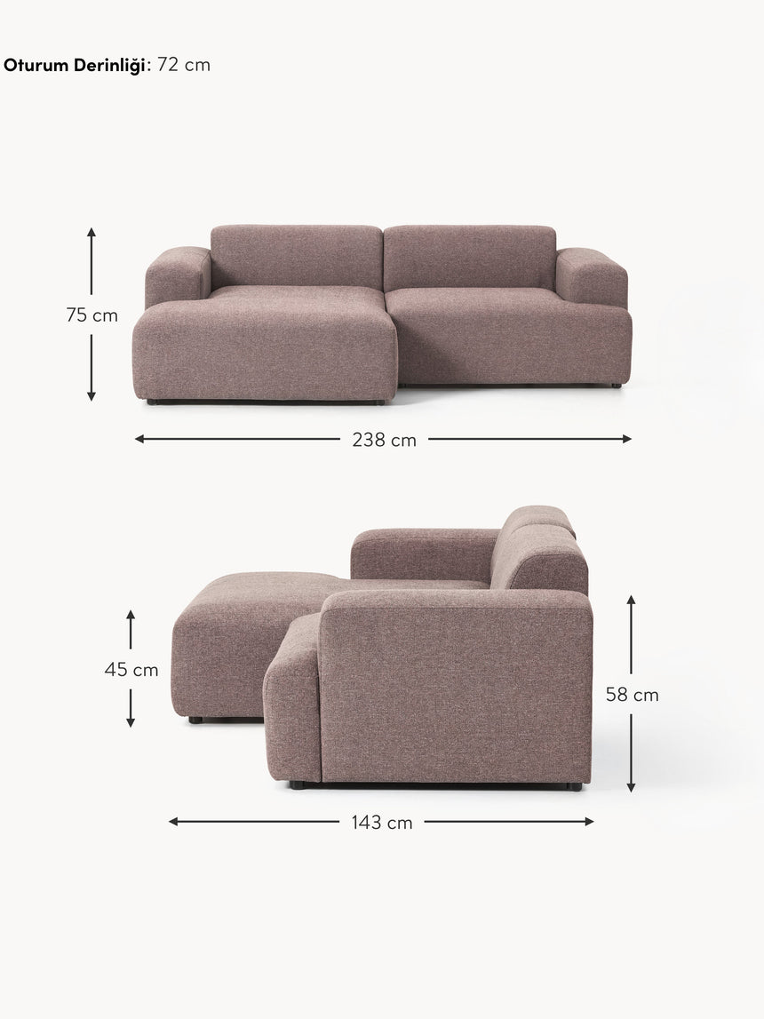 Mira Köşe Koltuk Antik Pembe