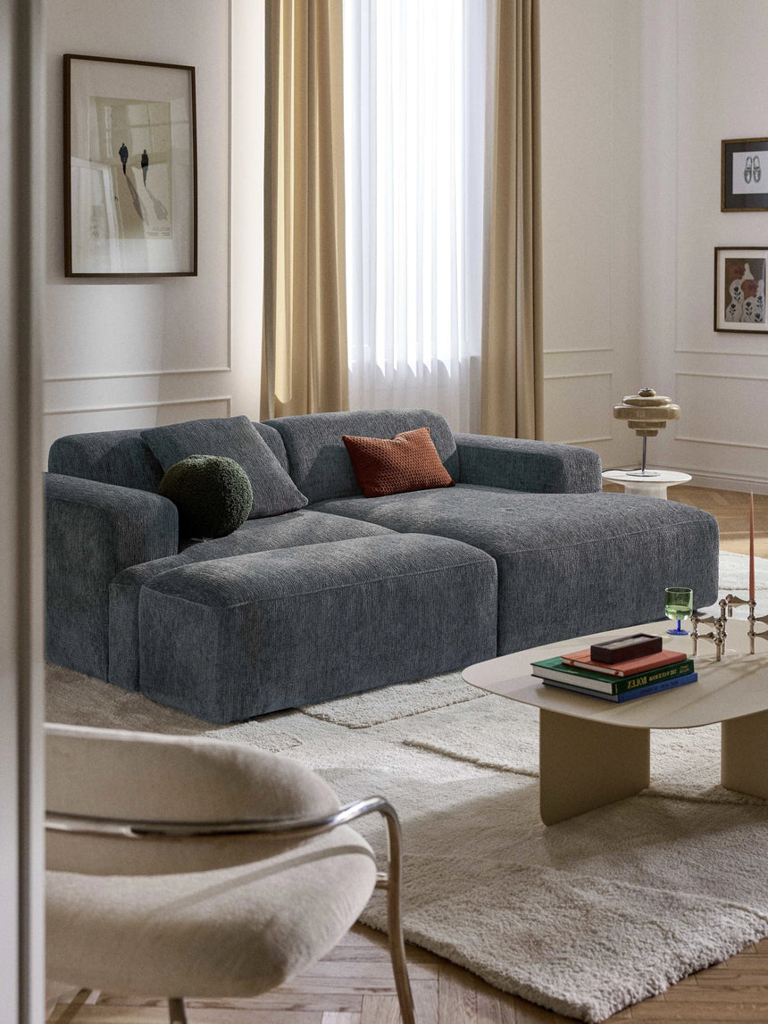 Mira Köşe Koltuk Gri Mavi Şönil