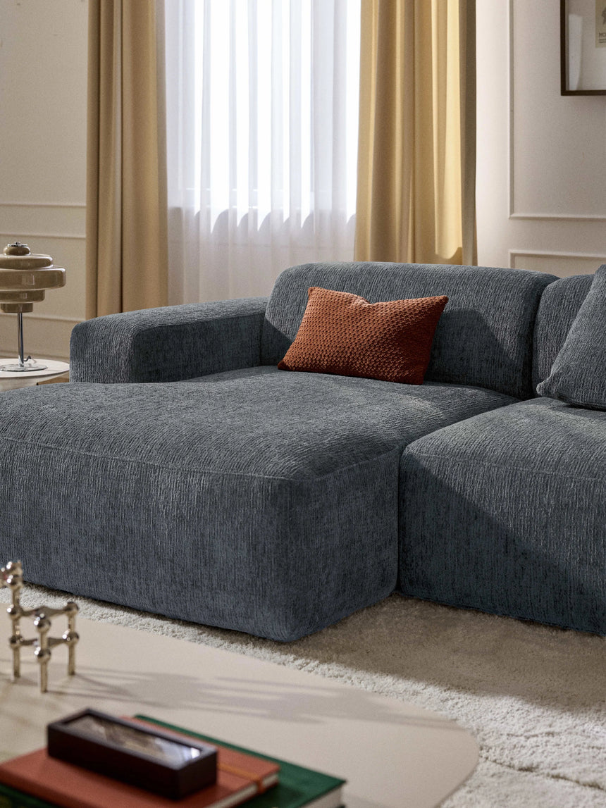 Mira Köşe Koltuk Gri Mavi Şönil