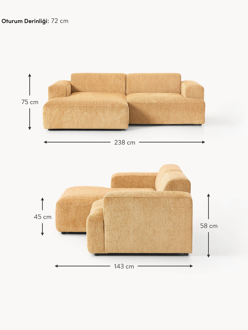 Mira Köşe Koltuk Hardal Sarısı Şönil