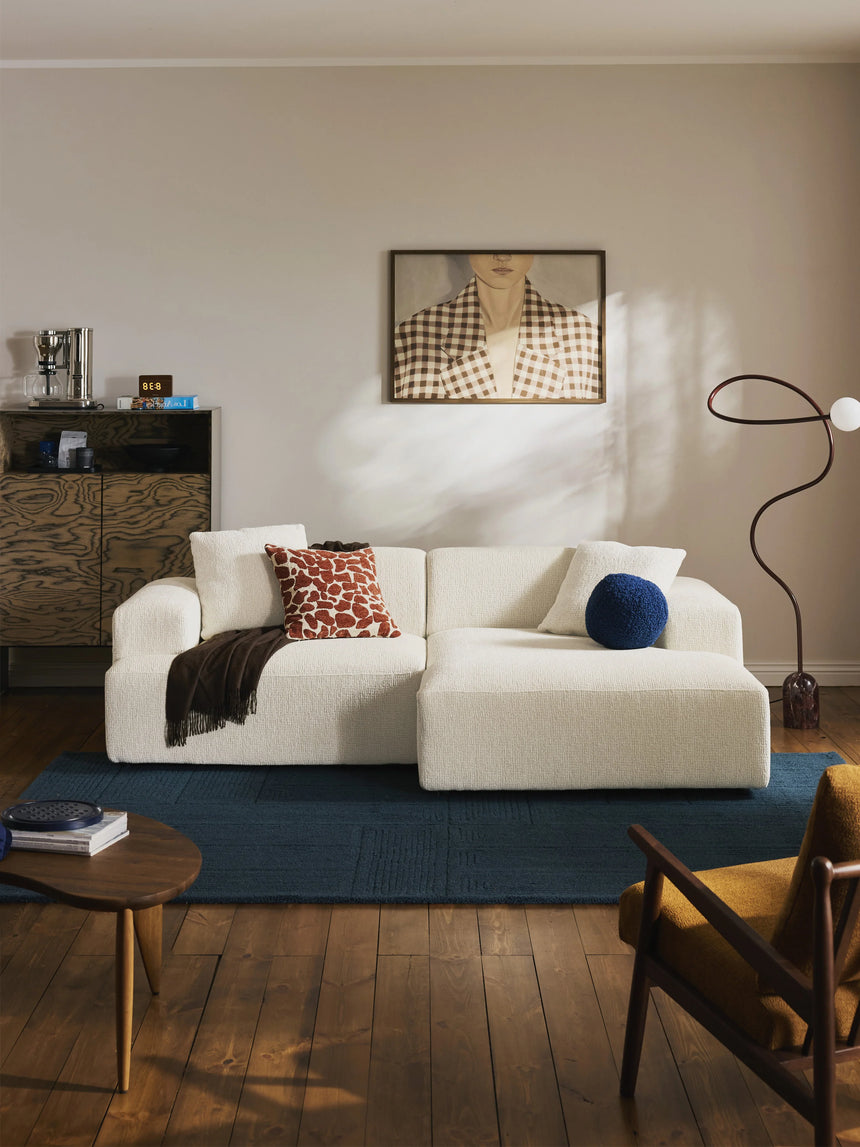 Mira Köşe Koltuk Kırık Beyaz Şönil