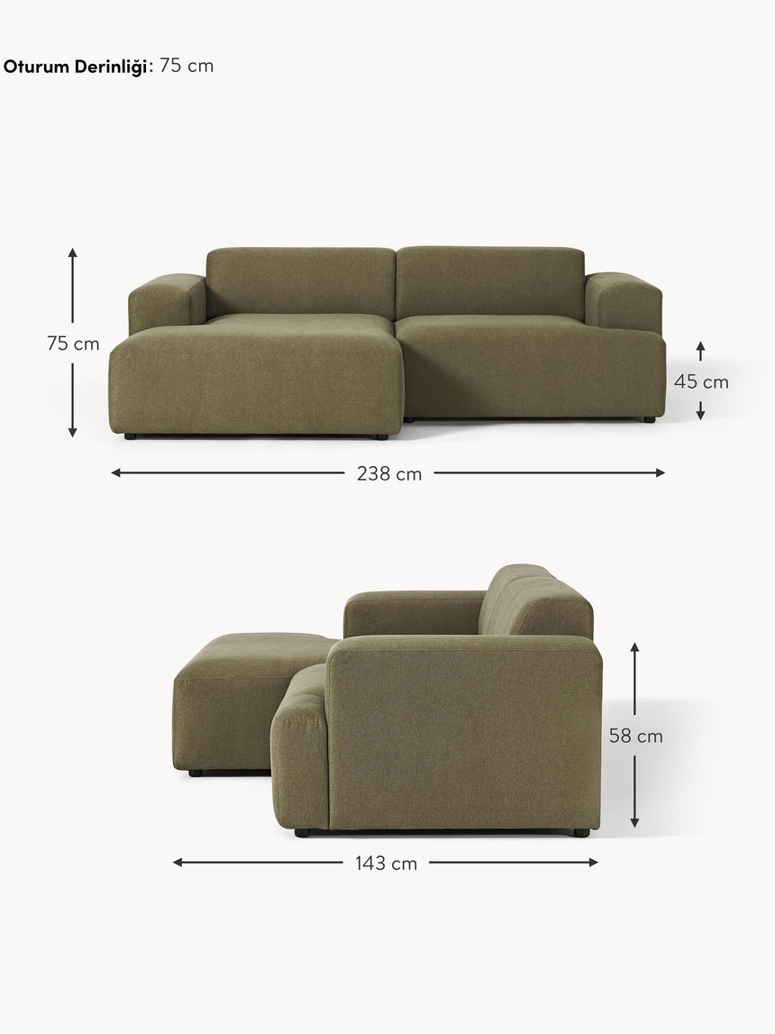 Mira Köşe Koltuk Zeytin Yeşili