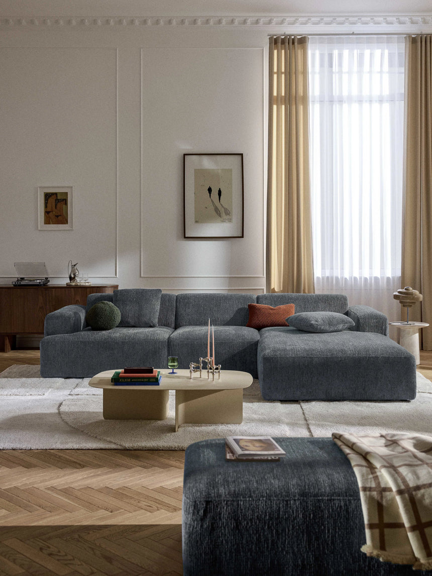 Mira Large Köşe Koltuk Gri Mavi Şönil