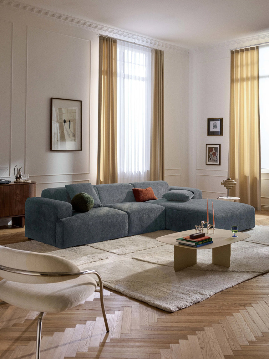 Mira Large Köşe Koltuk Gri Mavi Şönil