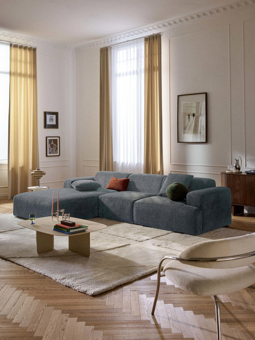 Mira Large Köşe Koltuk Gri Mavi Şönil