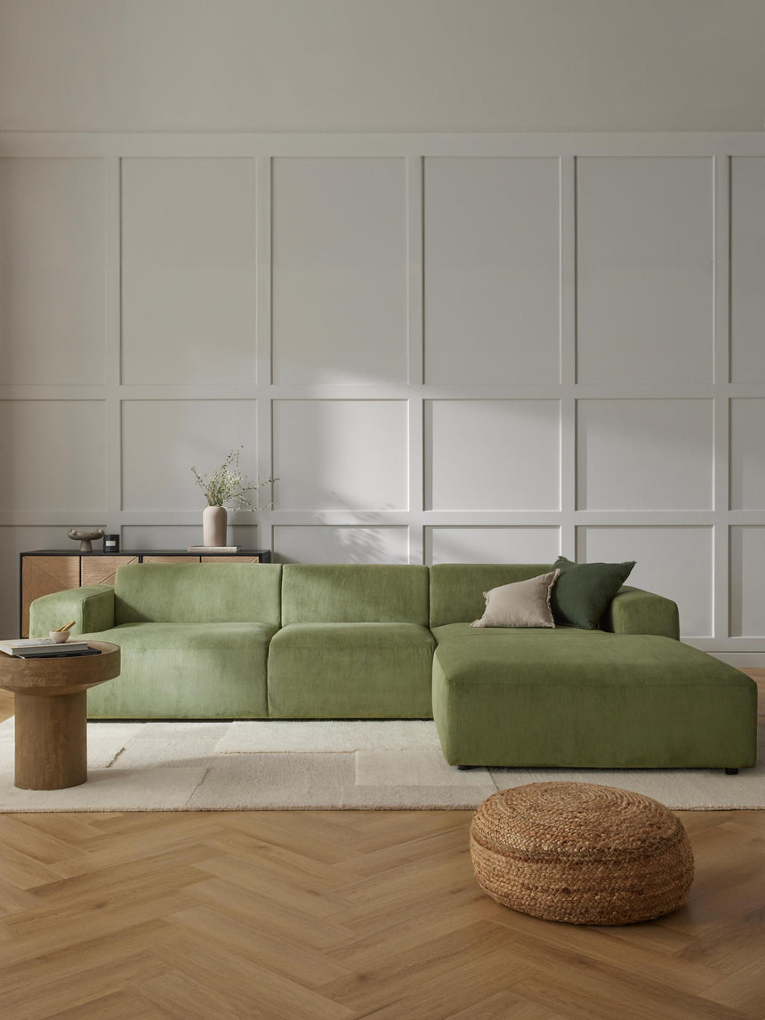 Mira Large Köşe Koltuk Zeytin Yeşili Fitilli