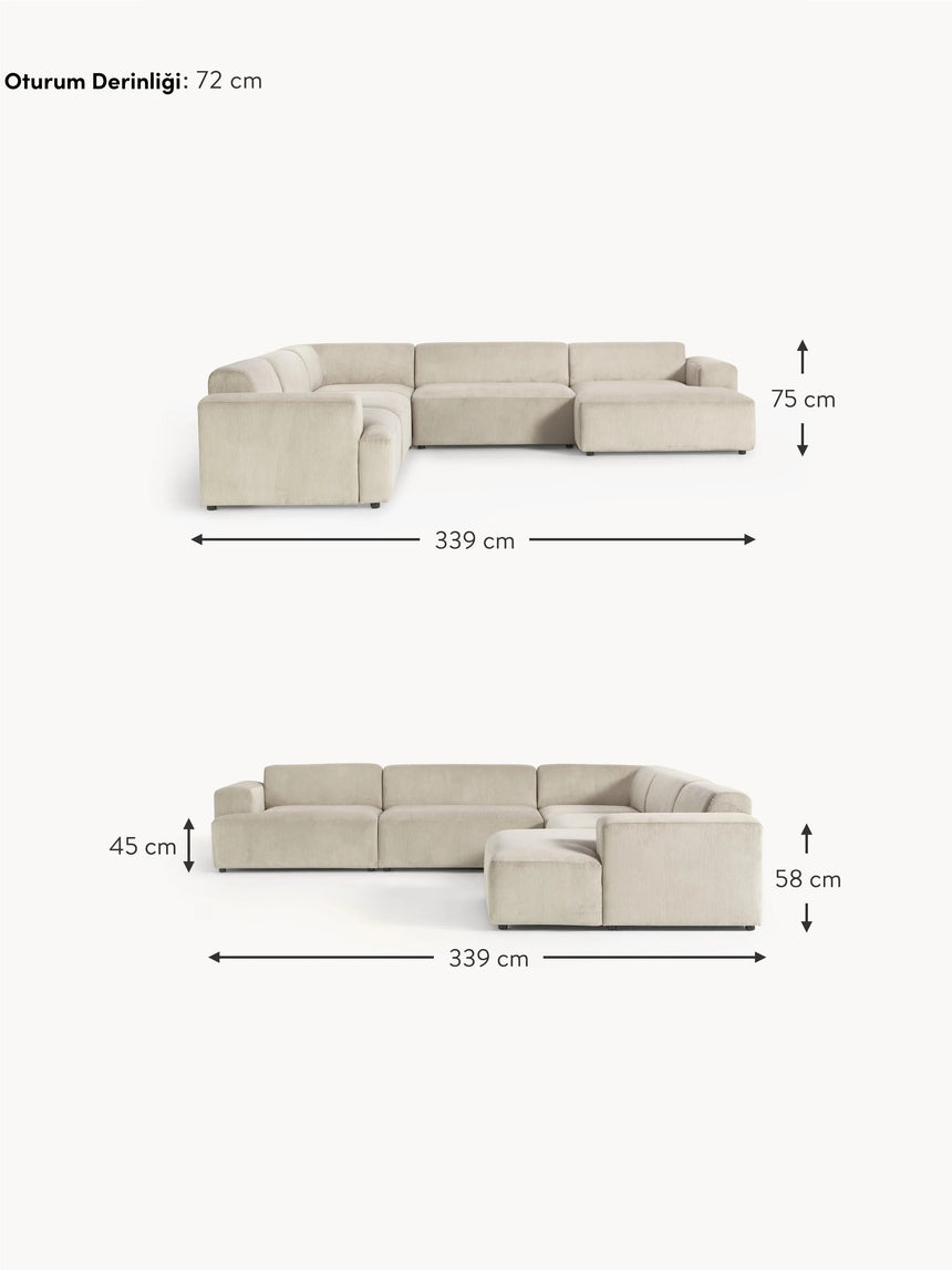 Mira Max Köşe Koltuk Bej Fitilli