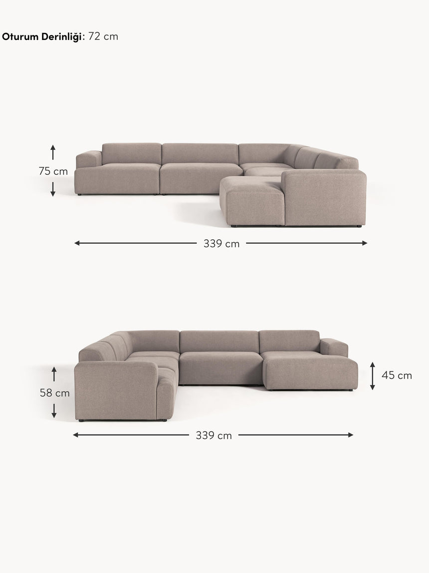 Mira Max Köşe Koltuk Boz Kahverengi