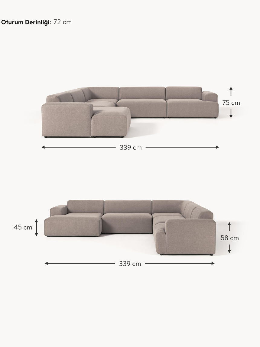 Mira Max Köşe Koltuk Boz Kahverengi