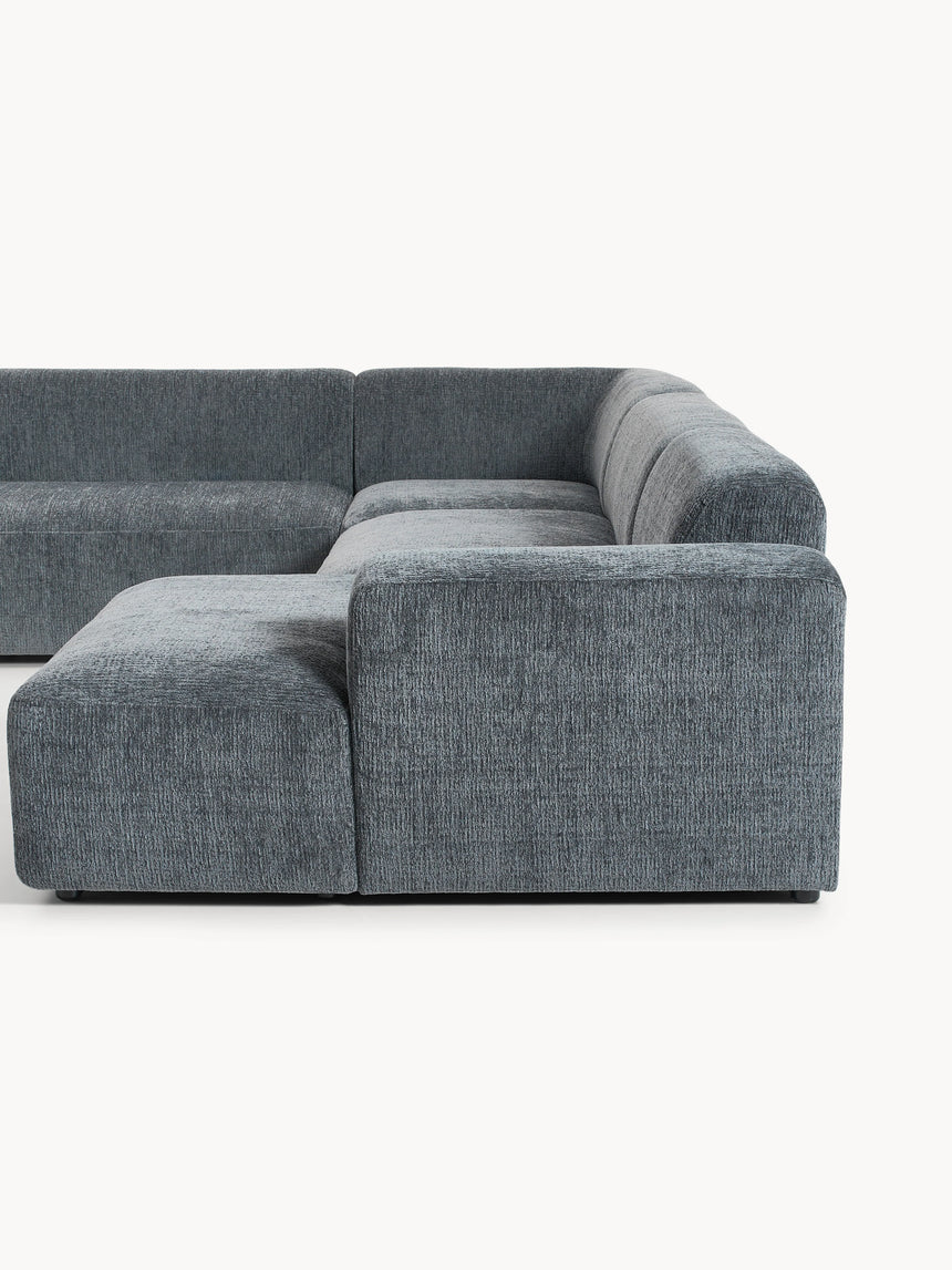 Mira Max Köşe Koltuk Gri Mavi Şönil