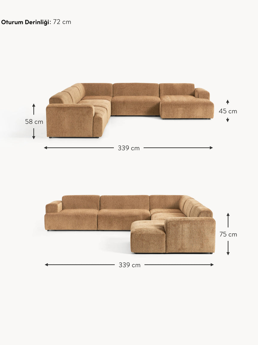 Mira Max Köşe Koltuk Kahve Şönil