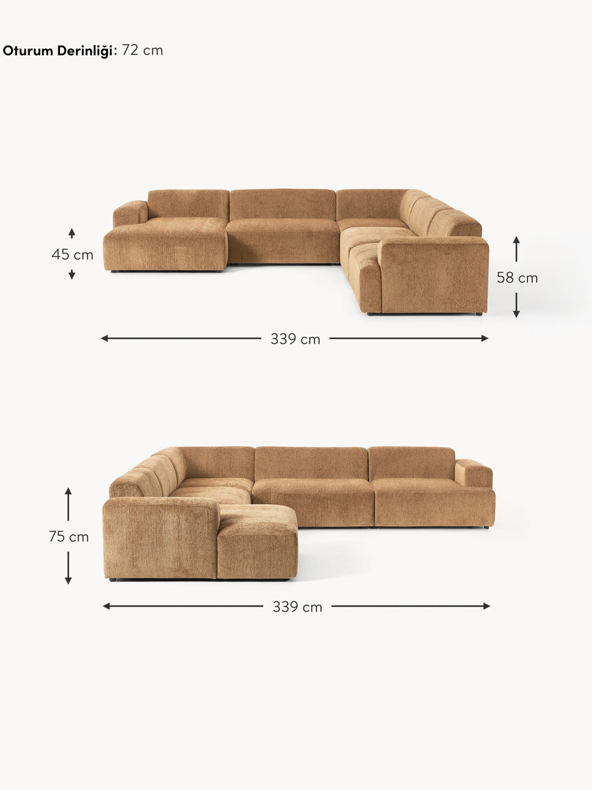 Mira Max Köşe Koltuk Kahve Şönil