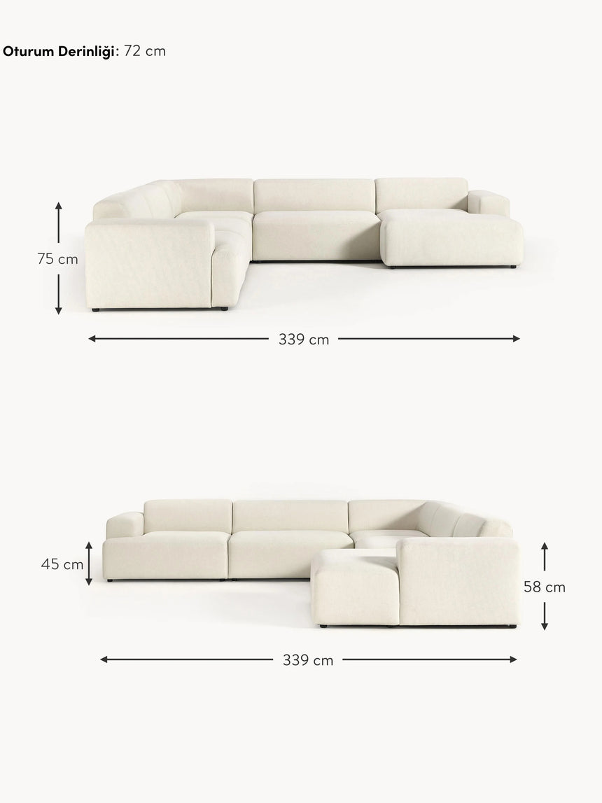 Mira Max Köşe Koltuk Kırık Beyaz