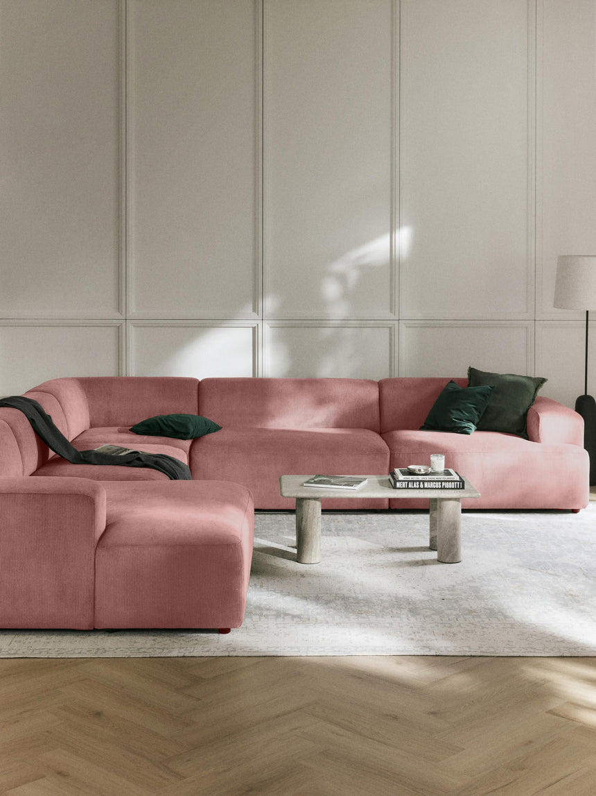 Mira Max Köşe Koltuk Pembe Fitilli