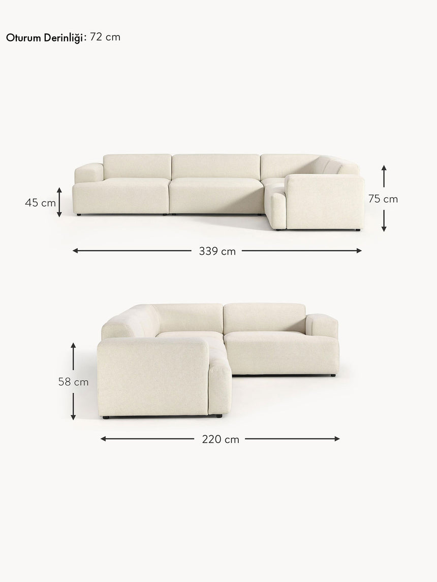 Mira Plus Köşe Koltuk Kırık Beyaz