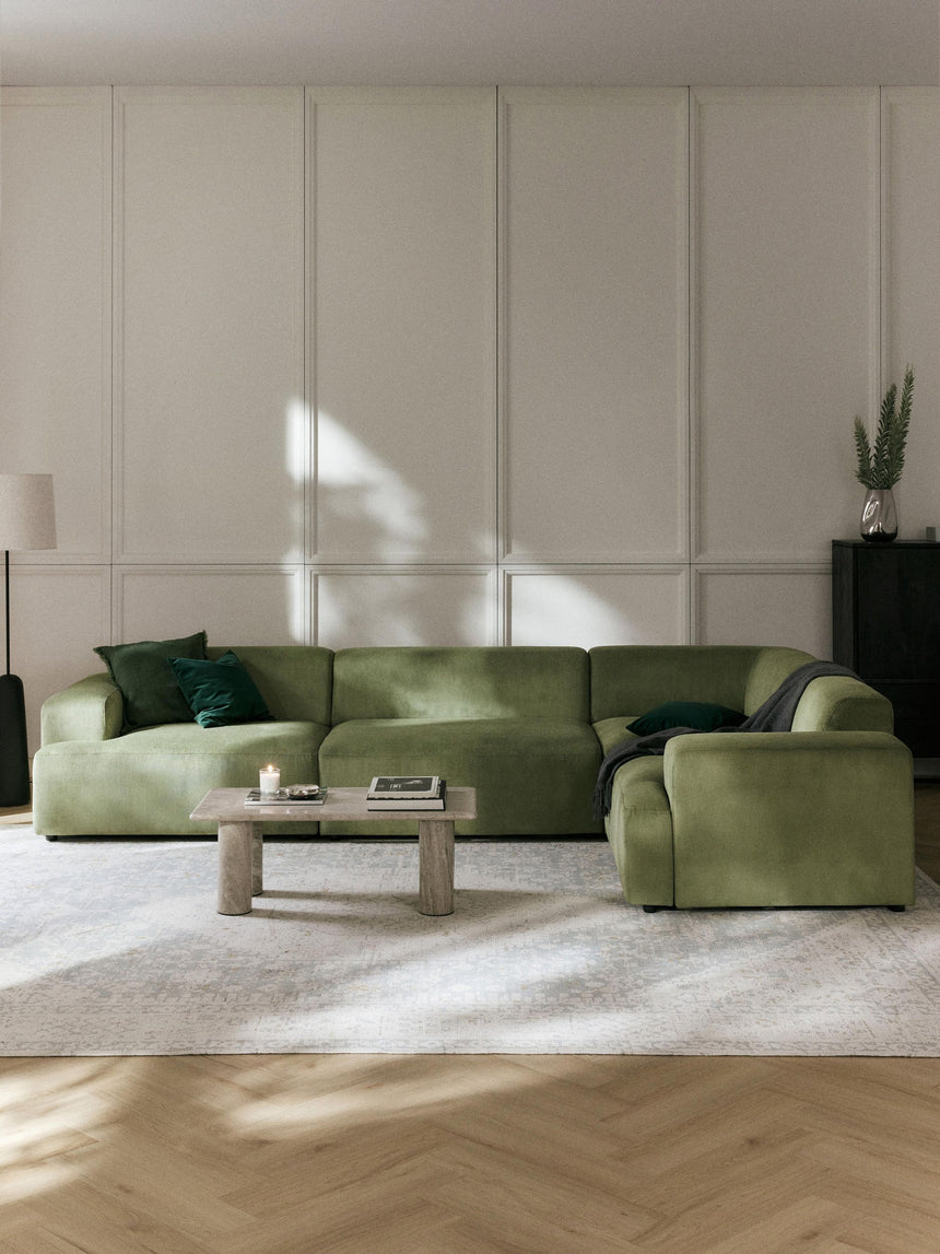 Mira Plus Köşe Koltuk Yeşil Fitilli