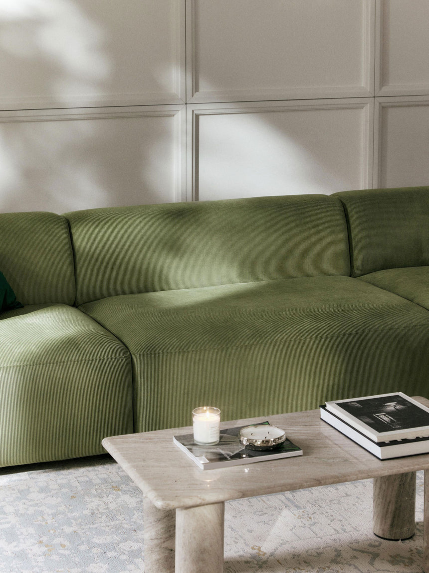 Mira Plus Köşe Koltuk Yeşil Fitilli