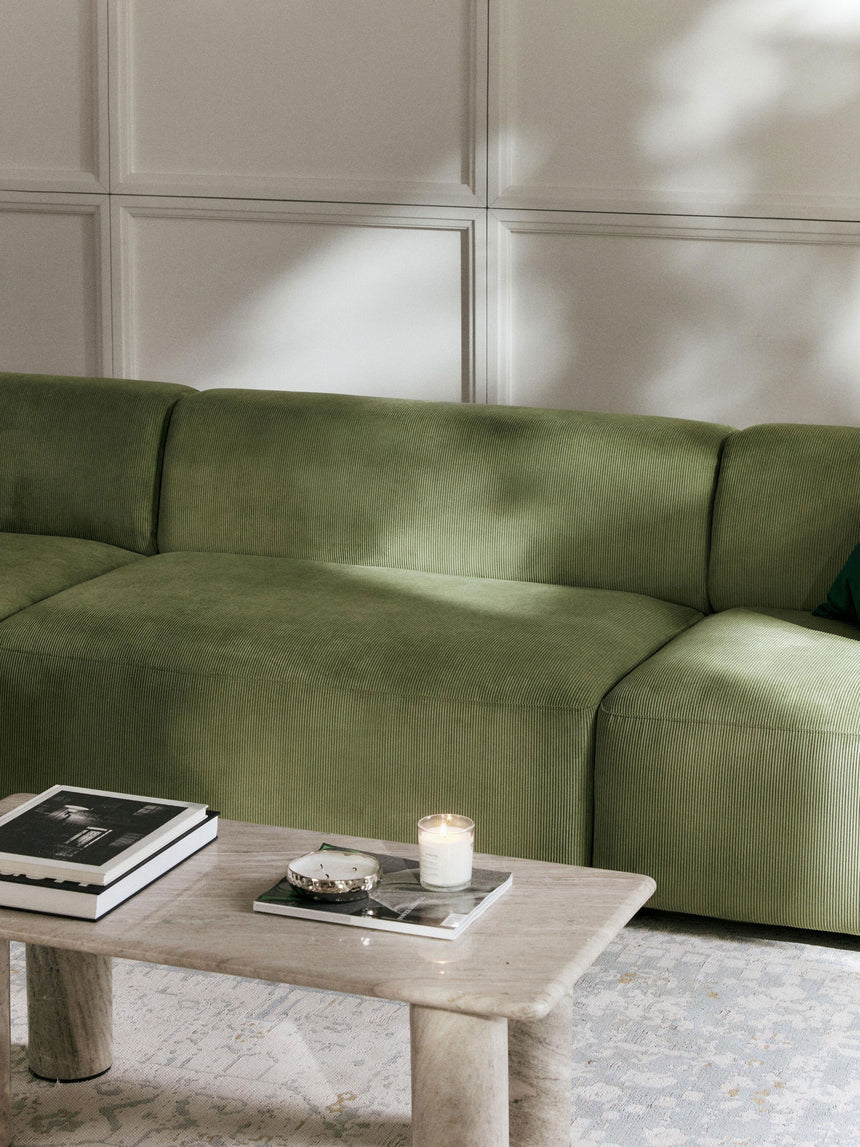 Mira Plus Köşe Koltuk Yeşil Fitilli