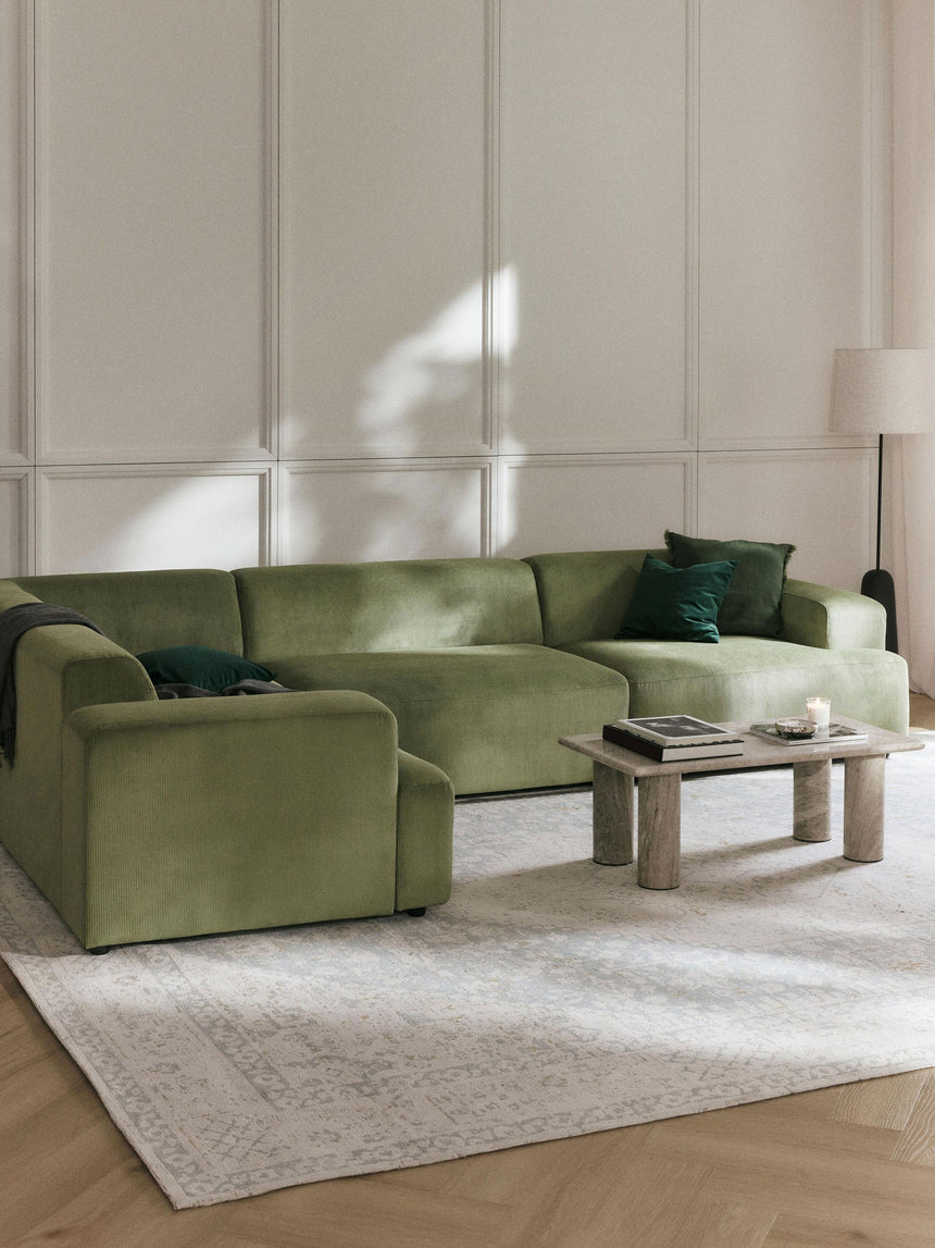 Mira Plus Köşe Koltuk Yeşil Fitilli