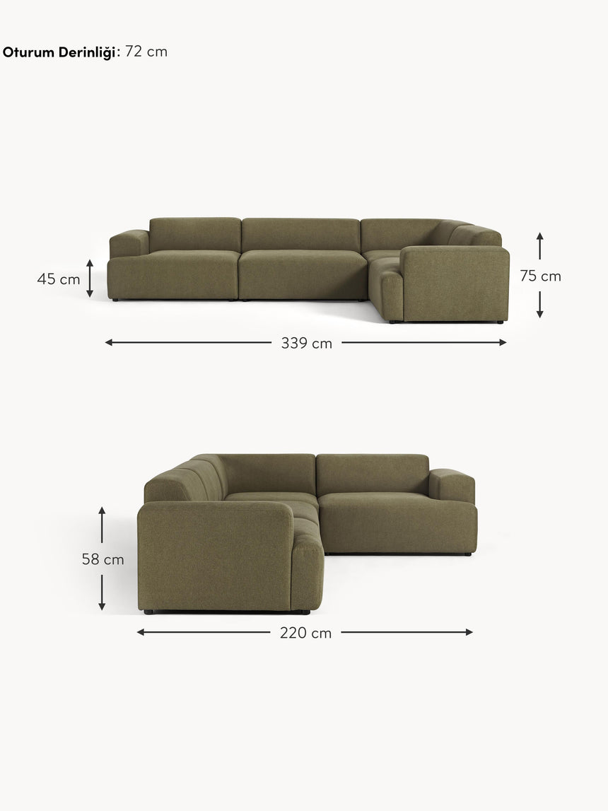 Mira Plus Köşe Koltuk Zeytin Yeşili