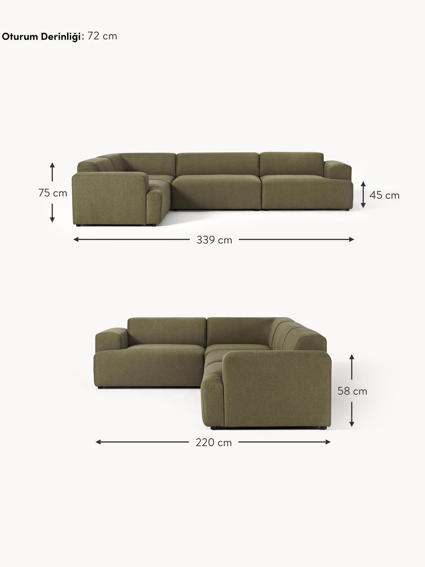 Mira Plus Köşe Koltuk Zeytin Yeşili