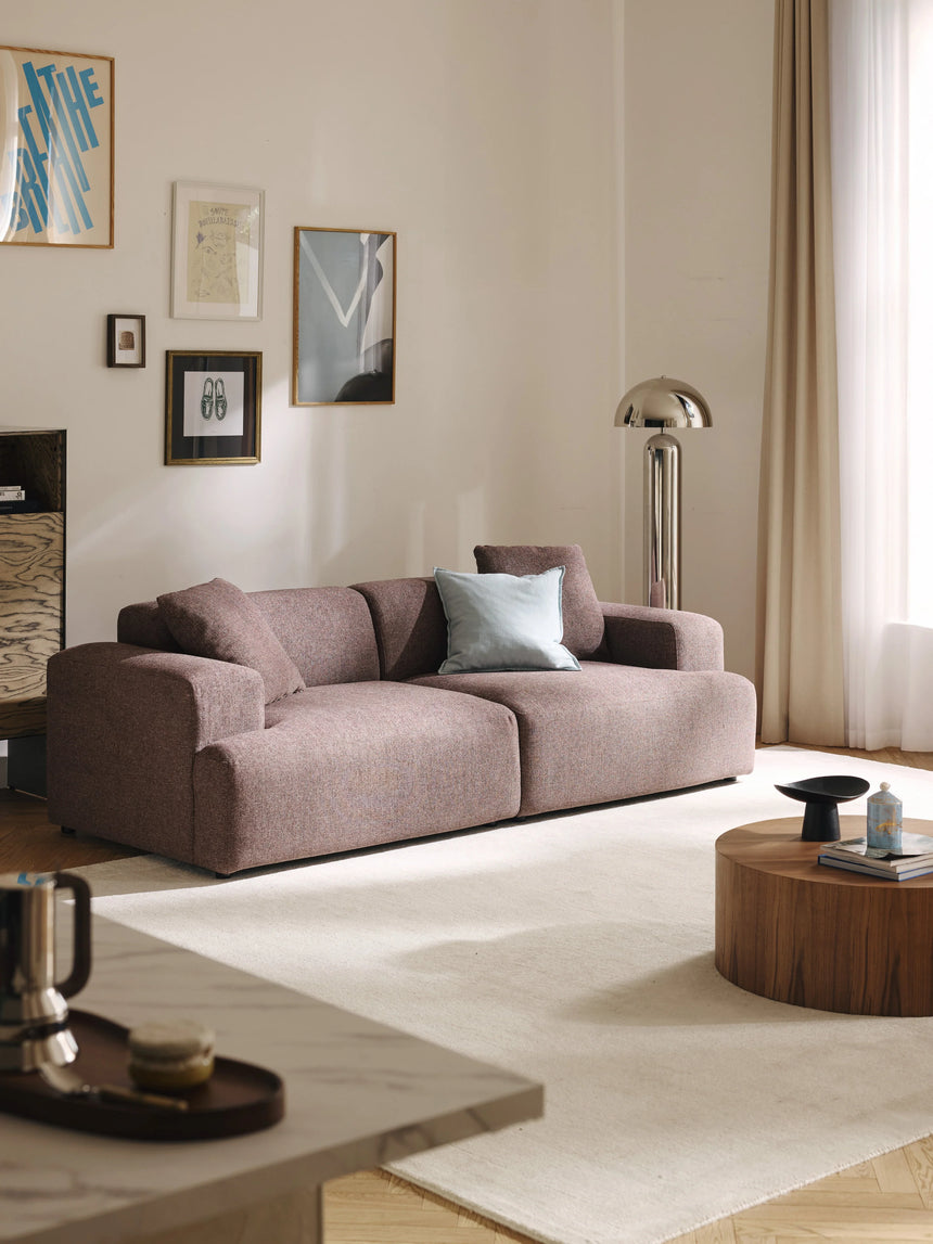 Mira Üçlü Koltuk Antik Pembe