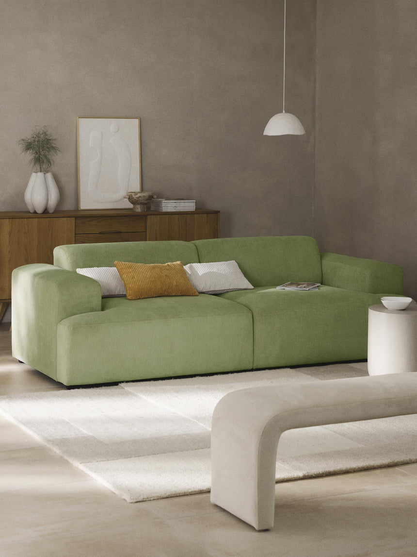 Mira Üçlü Koltuk Zeytin Yeşili Fitilli