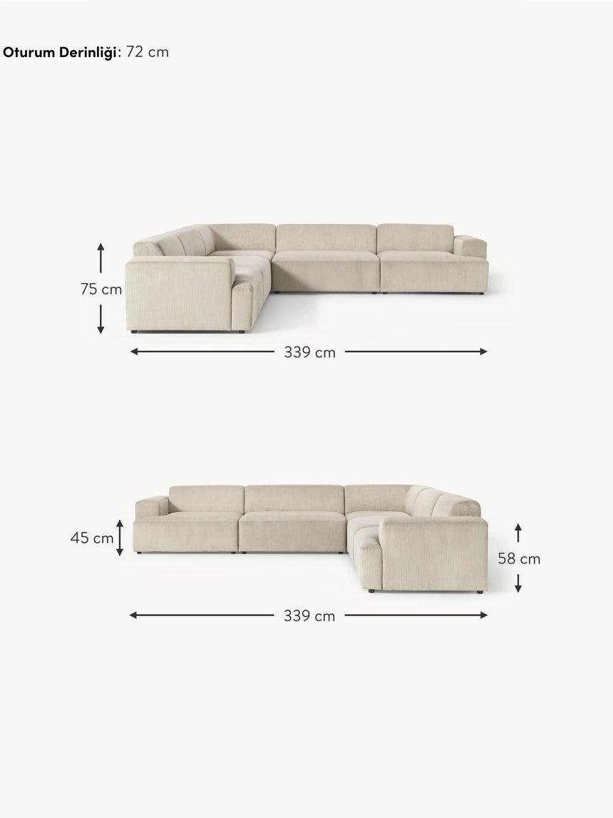 Mira Ultra Köşe Koltuk Bej Fitilli