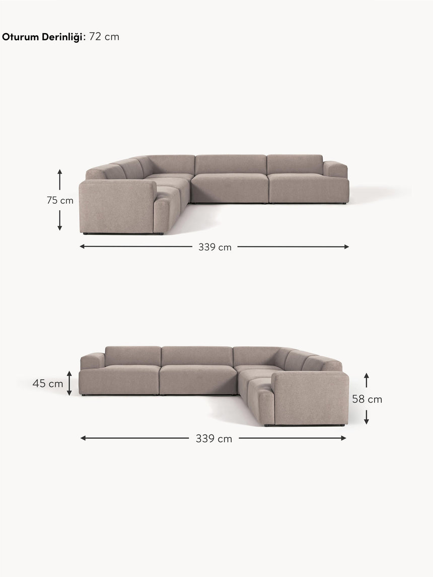 Mira Ultra Köşe Koltuk Boz Kahverengi